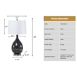 Lux Lighting  Glass Grey/Silver Timeless Table Lamps (Set of 2) 3-Way Switch