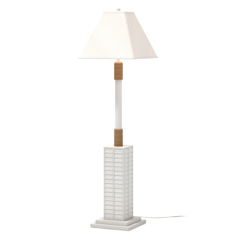 Lux Lighting  63'' Coastal White Shutter Floor Lamp 3-Way Switch