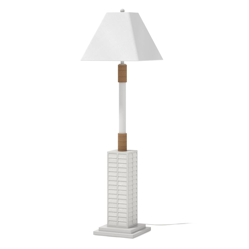 Lux Lighting  63'' Coastal White Shutter Floor Lamp 3-Way Switch