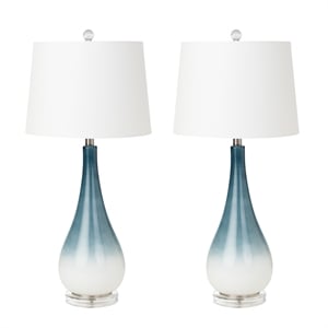 Lux Lighting Ombre Black/White Glass Table Lamps (Set of 2) 3-Way Switch