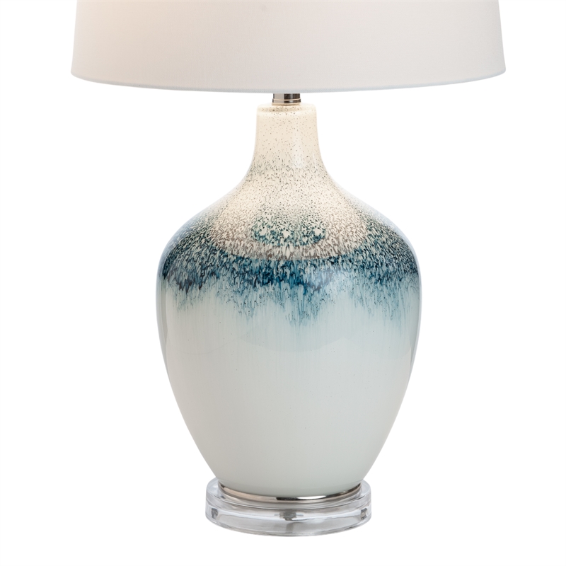 Lux Lighting Coastal Ombre Blue/White Glass Table Lamps (Set of 2) 3-Way Switch