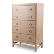 Monterey Solid Wood Tan Coastal Modern 5 Drawer Chest in Brown