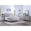 Sea Winds Trading Geneva Solidwood King Panel Bed in Distressed Grey White