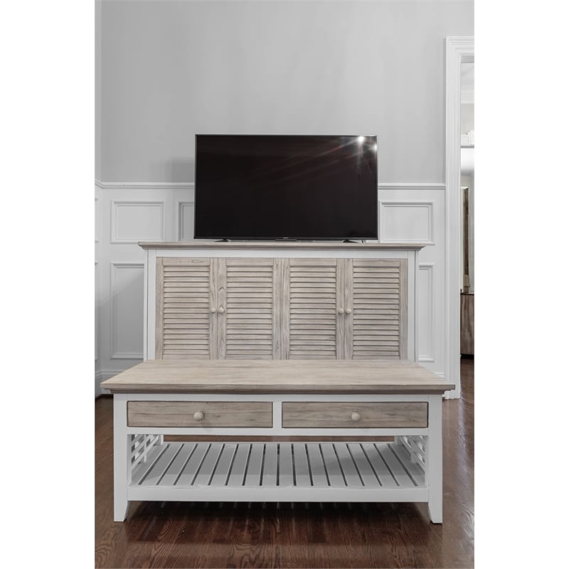 Sea Winds Trading Islamorada Queen Cabinet Murphy Bed with - Beige - Wood