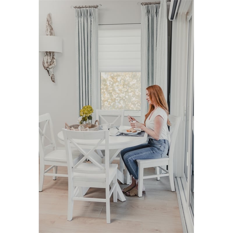 Sea Winds Trading Surfside Solidwood X-back Dining Chair in White (Set of 2)