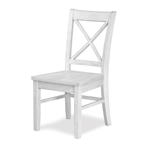 Sea Winds Trading Surfside Solidwood X-back Dining Chair in White (Set of 2)