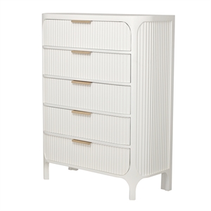 Finn & Louise Montauk 5-Drawer Solidwood Chest in White