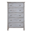 Sea Winds Trading Geneva 5 Drawer Solidwood Chest in Grey White