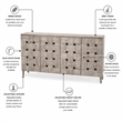 Sea Winds Trading Wooden Weave 4-Door Credenza in Grey Wash - Brown