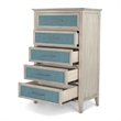 Sea Winds Trading Ocean Isles 5 Drawer Woven Chest in Blue & Aged Ivory