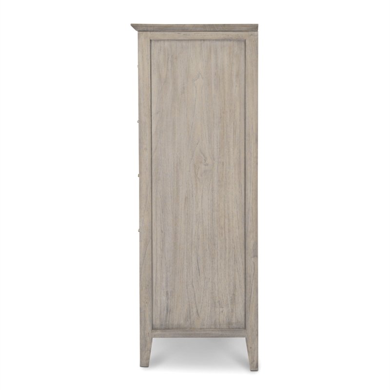 Sea Winds Trading Ocean Isles 5 Drawer Woven Chest in Blue & Aged Ivory