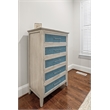 Sea Winds Trading Ocean Isles 5 Drawer Woven Chest in Blue & Aged Ivory