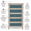 Sea Winds Trading Ocean Isles 5 Drawer Woven Chest in Blue & Aged - Wood