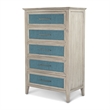 Sea Winds Trading Ocean Isles 5 Drawer Woven Chest in Blue & Aged Ivory