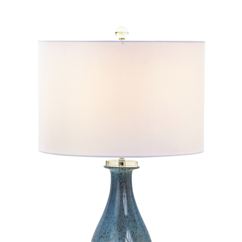 Lux Lighting  Blue Tone Art Glass Lamps (Set of 2)