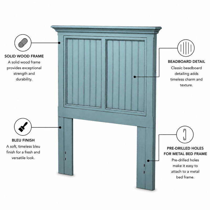 Sea Winds Trading Monaco Twin Headboard in Blue - Wood - Traditional