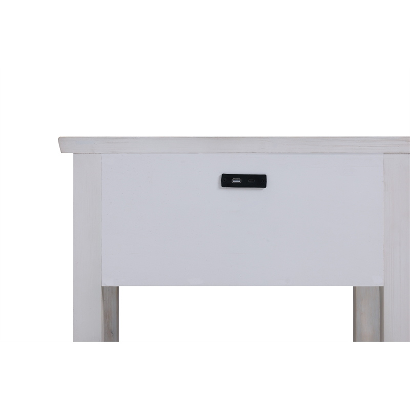 Sea Winds Geneva 1 Drawer Storage Solidwood Nightstand in Brown Grey White