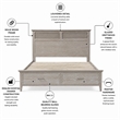 Sea Winds Trading Cape May Solidwood Queen Storage Bed in Glazed Driftwood