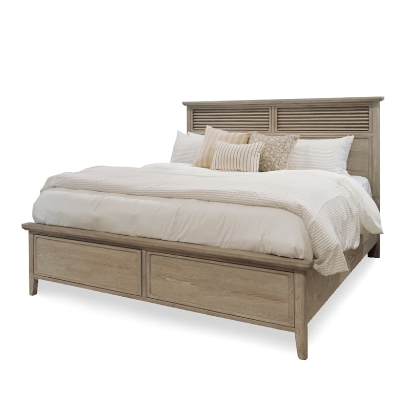 Sea Winds Trading Cape May Solidwood King Bed in Glazed Driftwood Finish