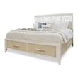 Sea Winds Trading Miramar Queen Woven Storage Bed in Sand and Stark White
