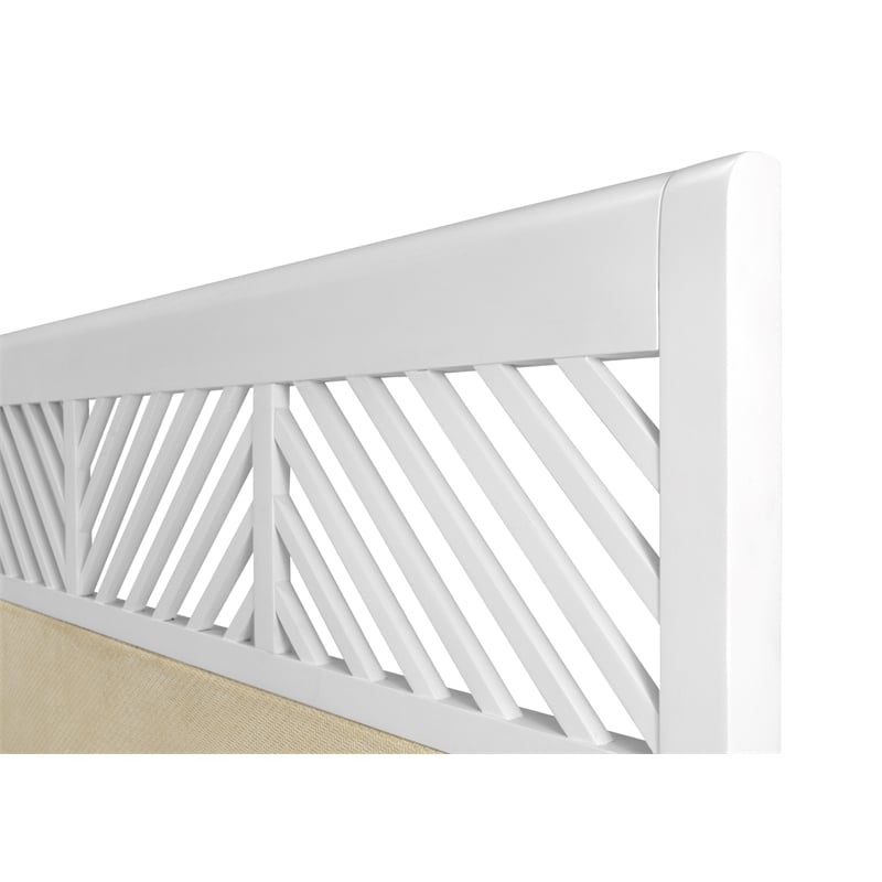 Sea Winds Trading Miramar King Woven Storage Bed in Sand and Stark White