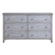 Sea Winds Trading Geneva 6 Drawer Dresser in Grey White - Wood
