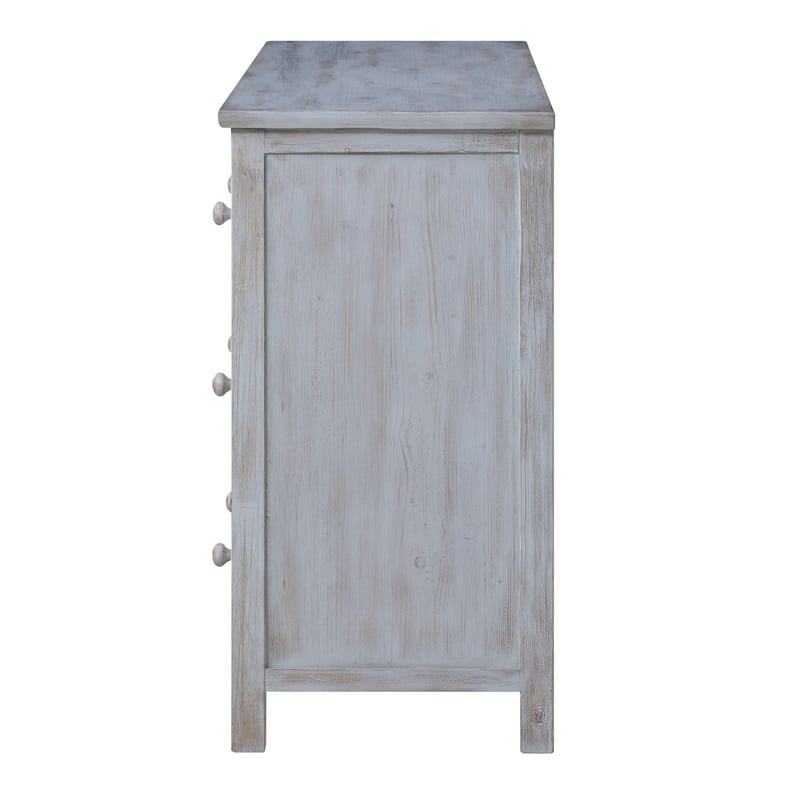 Sea Winds Trading Geneva 6 Drawer Dresser in Grey White