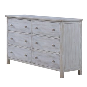 Sea Winds Trading Geneva 6 Drawer Dresser in Grey White