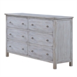 Sea Winds Trading Geneva 6 Drawer Dresser in Grey White - Wood