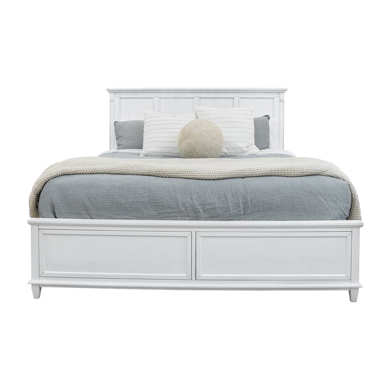Finn & Louise Point Breeze King Bed in White & Soft Grey Glaze