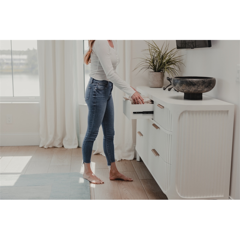 Finn & Louise Montauk 7-Drawer Solidwood Dresser in White