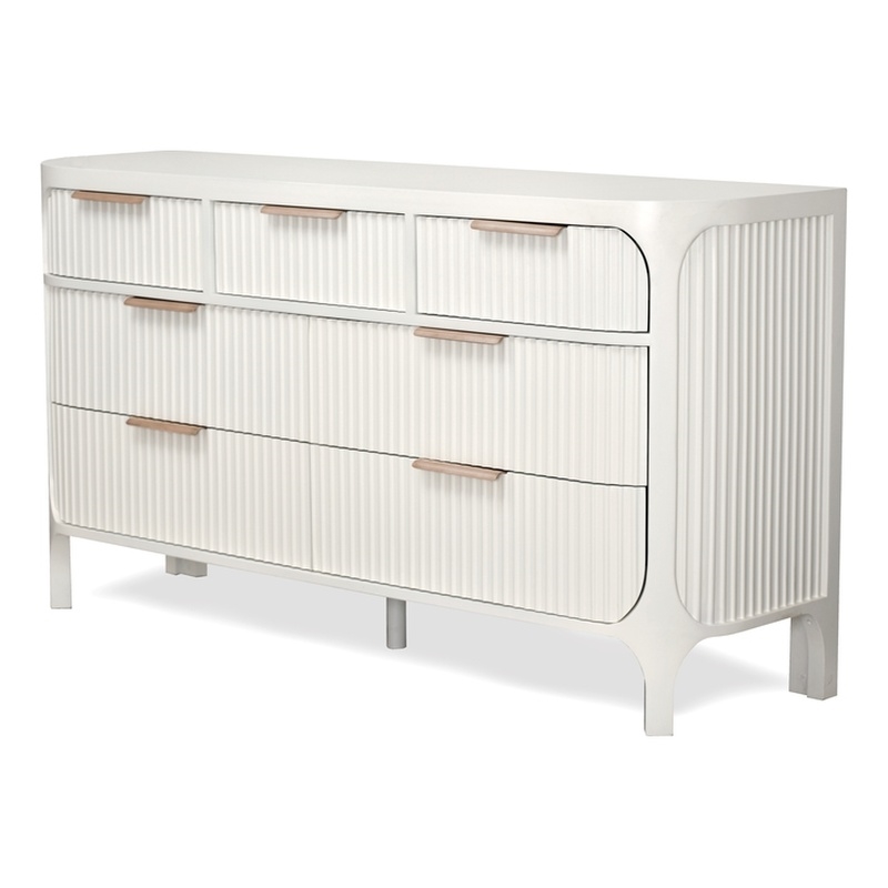 Finn & Louise Montauk 7-Drawer Solidwood Dresser in White