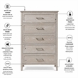 Sea Winds Trading Cape May 5 Drawer Chest in Glazed Driftwood