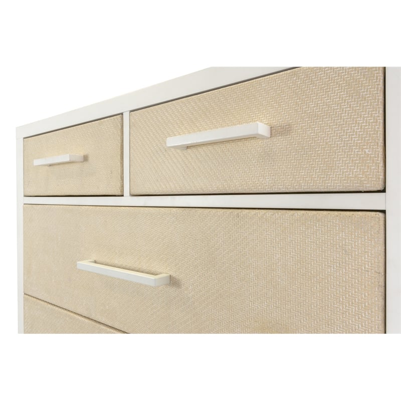 Sea Winds Trading Miramar 6 Drawer Woven Chest in Sand in Stark White