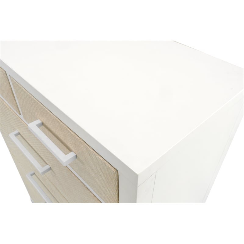 Sea Winds Trading Miramar 6 Drawer Woven Chest in Sand in Stark White