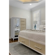 Sea Winds Trading Miramar Woven Mirrored Door Chest in Sand & Stark White