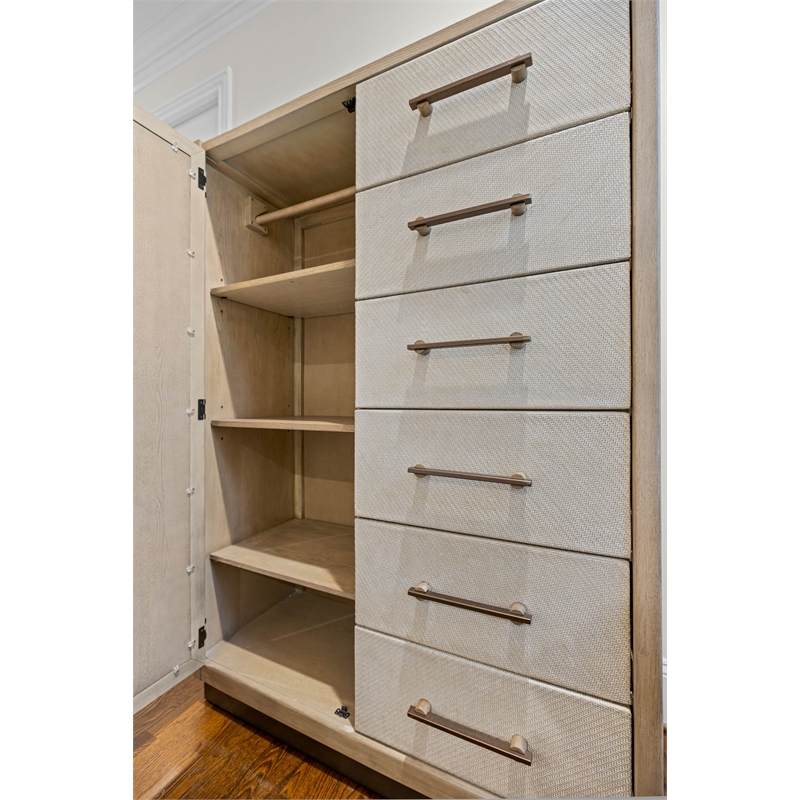 Finn & Louise Rio Vista Woven Mirrored Door Chest in Muted Earth & Clay