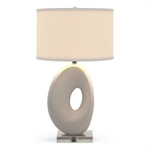 Lux Lighting 30&quot Eva Organic Resin Table Lamp in White