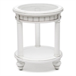 Sea Winds Trading Monaco Round End Table with Anchor Insert in White - Wood