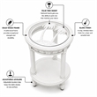 Sea Winds Trading Monaco Round End Table with Palms Insert in White - Wood