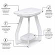 Sea Winds Trading Surfside Chairside Table in White - Wood - Coastal