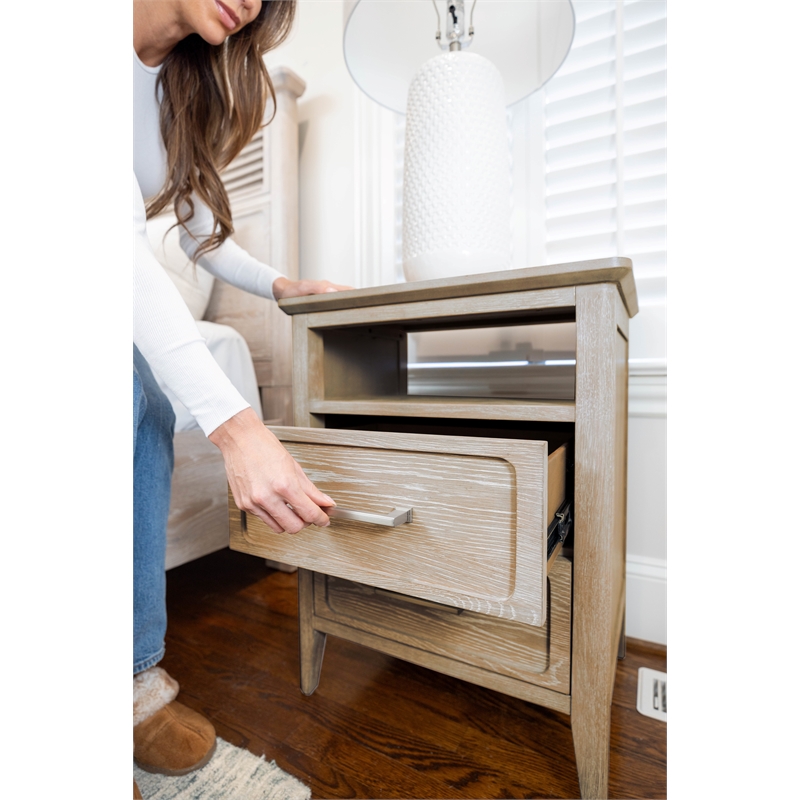 Sea Winds Cape May 2 Drawer Nightstand in Glazed Brown Driftwood