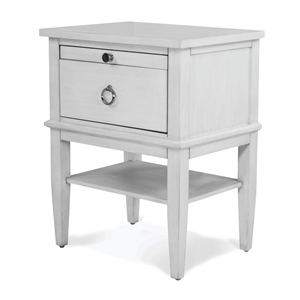 Finn & Louise Point Breeze 1 Drawer Open Nightstand in White/Soft Grey Glaze