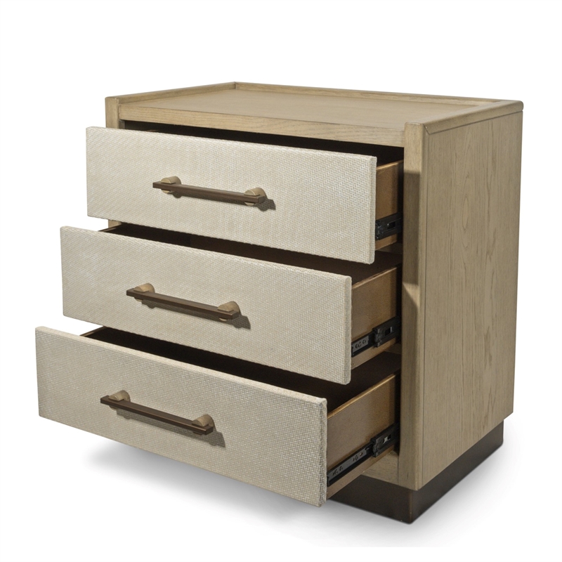 Finn & Louise Rio Vista Woven 3 Drawer Nightstand in Earth & Clay