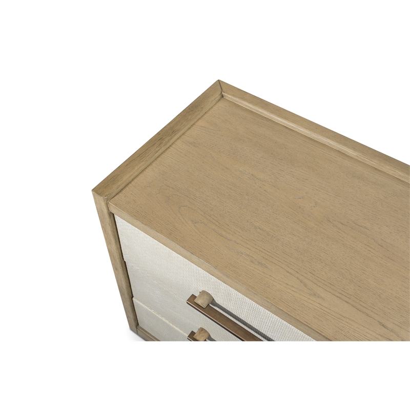 Finn & Louise Rio Vista Woven 3 Drawer Nightstand in Earth & Clay