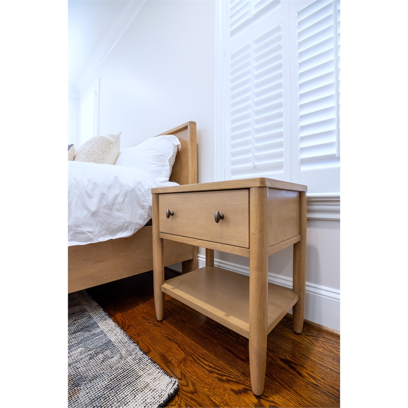Finn & Louise Chatham 1 Drawer Nightstand in Warm Maple Finish