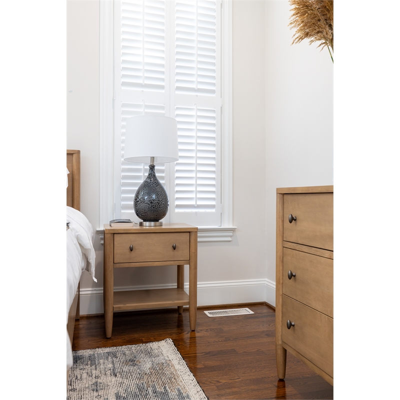 Finn & Louise Chatham 1 Drawer Nightstand in Warm Maple Finish