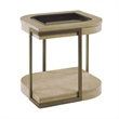 Finn & Louise Rio Vista Tempered Glass End Table in Earth Tones & Clay
