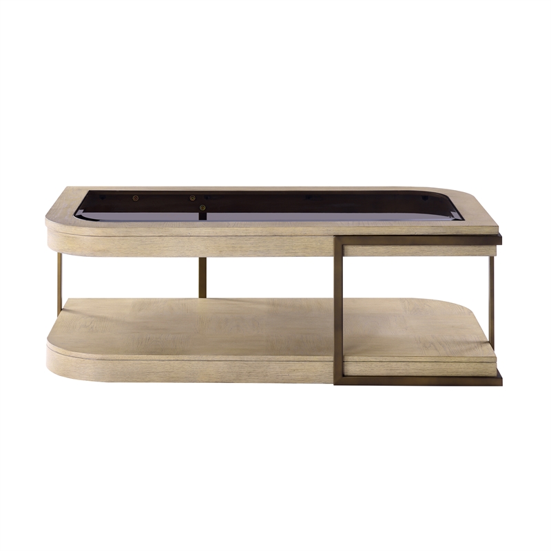 Finn & Louise Rio Vista Casters and Glass Cocktail Table in Earth and Clay