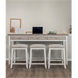 Sea Winds Islamorada - 3-Drawer Console and 3 Stools - White - Wood